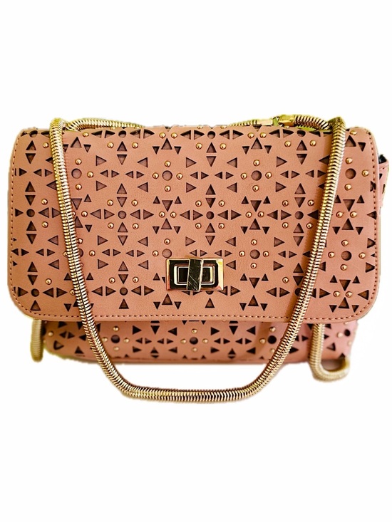 Steve Madden Handbags - Steve Madden Blush Pink Laser-Cut Crossbody with Gold Chain